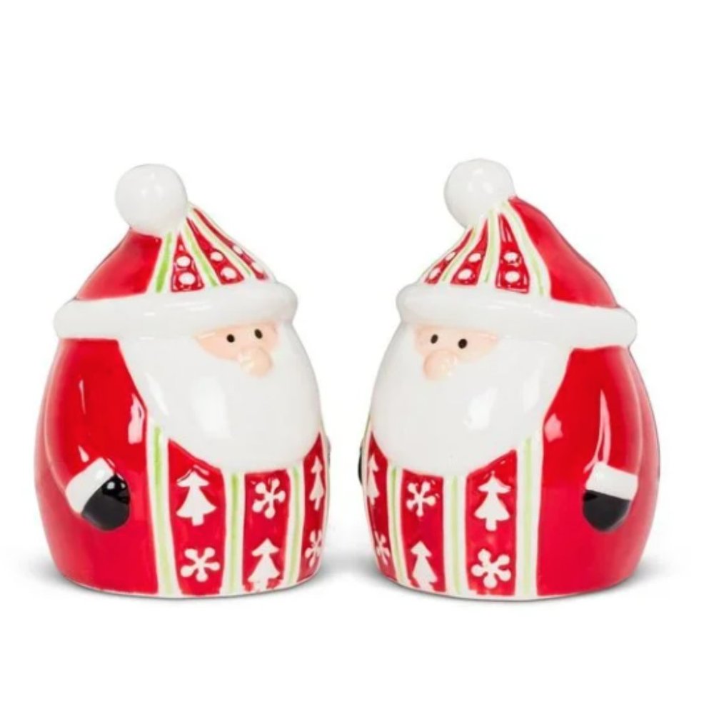 Jolly Santa Ceramic Salt & Pepper Shakers